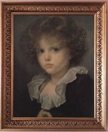 Reproduction Portrait enfant-Cadre Bois doré