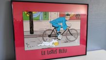 affiche Tintin encadrée édition Hergé Moulinsart / 010