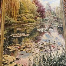 Tapisserie d'aubusson 1970 étang de Giverny claude Monet