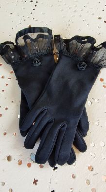 gants noirs femme anciens Tbe cérémonie 
