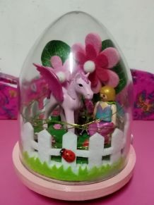 Lampe Playmobil veilleuse rose, licorne et fillette