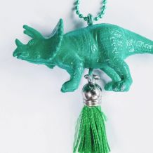 Collier dinosaure vert, Anchiceratops, fille, garçon