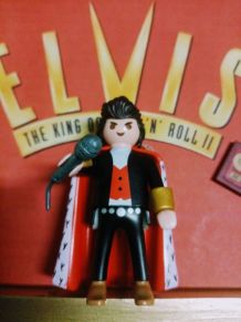 Cadre Elvis Playmobil, collector Playmobil, cadre bois doré