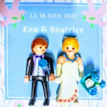 Cadre Playmobil, mariage, noms, date, personnalisable