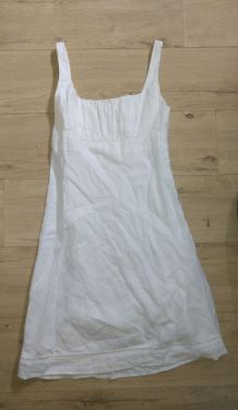 Robe en lin blanche unie printemps été bcbg femme taille 36 