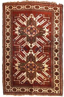 Tapis vintage Caucasien Eagle Kazak fait main, 1C662