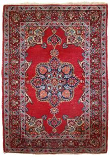 Tapis vintage Persan Kazvin fait main, 1C664