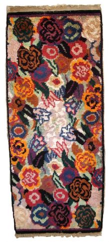 Tapis ancien Français Art Deco fait main, 1C738