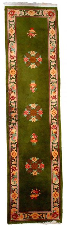 Tapis vintage Chinois Art Deco fait main, 1C744