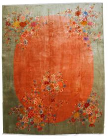 Tapis ancien Chinois Art Deco fait main, 1B883