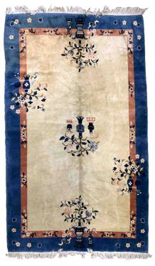 Tapis vintage Chinois Art Deco fait main, 1B916