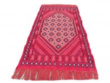  Kilim Margoum Tunsien Tapis en laine rouge tissé à la 