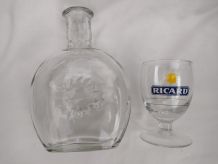 Carafe Ricard Soleil Vintage et son verre