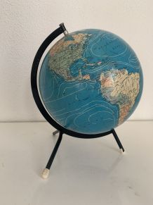 Globe vintage 1976 terrestre tripode Taride - 27 cm