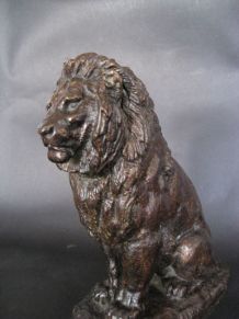 Lion assis des Tuileries. Barye.Bronze 19e