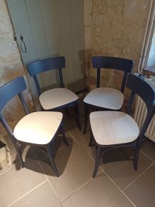 Soldes - Chaise en bois massif blanc vieilli - Brocante - Interior's