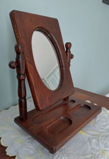 Miroir commode en bois foncé, inclinable