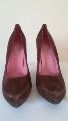 761A* Buffalo London - sexy escarpins bruns cuir (41)