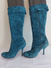 35C* Pura LOPEZ sexy bottes bleues tt cuir luxe (40)
