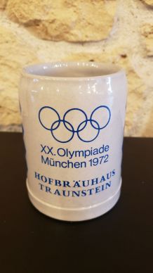 Chope à bière 0,5 ltr / grès / XX. Jeux olympiques de Munich