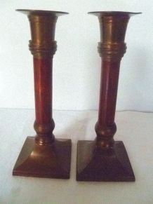 duo de bougeoirs , vintage