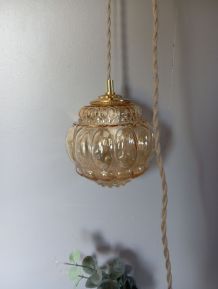 Lampe baladeuse verre ocre bubble, 1960