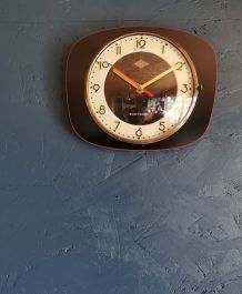 Horloge formica vintage pendule murale silencieuse Champion