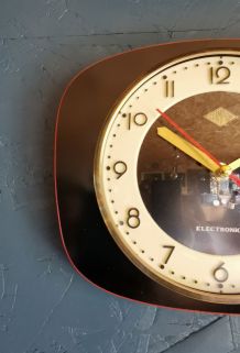 Horloge formica vintage pendule murale silencieuse Champion
