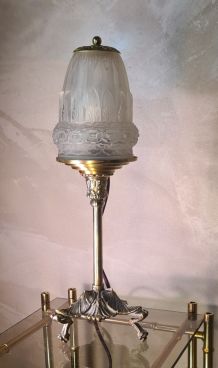 lampe  tripode art nouveau signé rolland paris  style muller