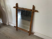 Miroir faux bambou années 60