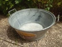bassine en zinc galvanisé , vintage