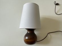 Lampe boule en bois années 70