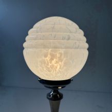 ANCIENNE LAMPE A POSER VERRE DE CLICHY VINTAGE