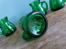 Pichet tasse pot à lait verre vert