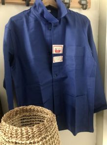 Veste ouvrier bleu de travail vintage