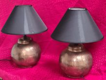 paire de lampes chevets  cuivre martelé 41x30 tres bon etat 