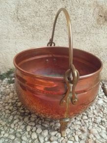 Jardinière , cache pot, cuivre , vintage