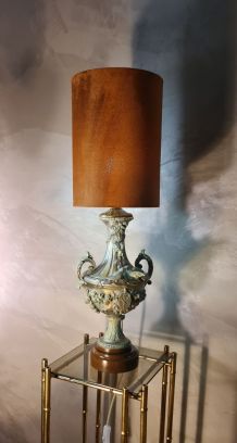 lampe vintage style rococo ,regency,  regule  steel patinée 