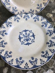 6 assiettes plates terre de fer model Florence 