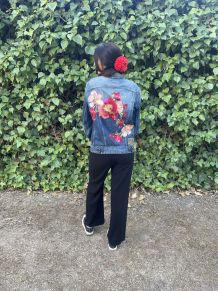 Veste Jean Fleurs Papillons