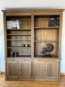 Meuble bibliothèque en bois massif