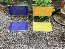 Paire de chaises pliantes vintage 80 s