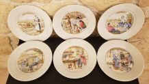 Lot de 6 assiettes à fromage en porcelaine 