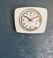 Horloge formica vintage pendule murale silencieuse "Flash"