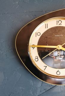 Horloge vintage pendule murale silencieuse années 60 Vedette