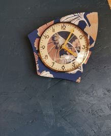 Horloge vintage pendule murale silencieuse Fleurs