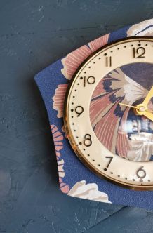 Horloge vintage pendule murale silencieuse Fleurs