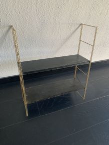 Etagère vintage 1960 String murale noir doré - 58 x 49 cm