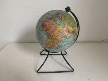 Globe vintage 1960 terrestre verre Perrina - 24 cm