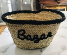 Panier rangement tressé "Bazar" noir 